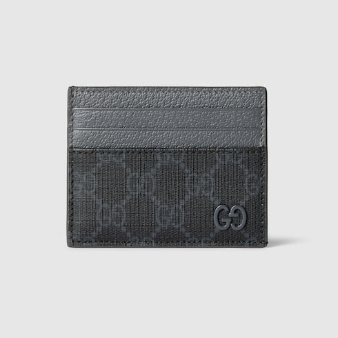Grey trim GG card case - black GG Supreme