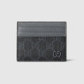 Grey trim GG card case - black GG Supreme