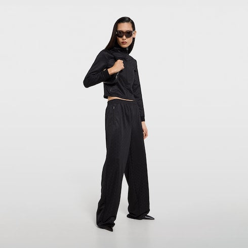 GG jersey jacquard leisure pants - black