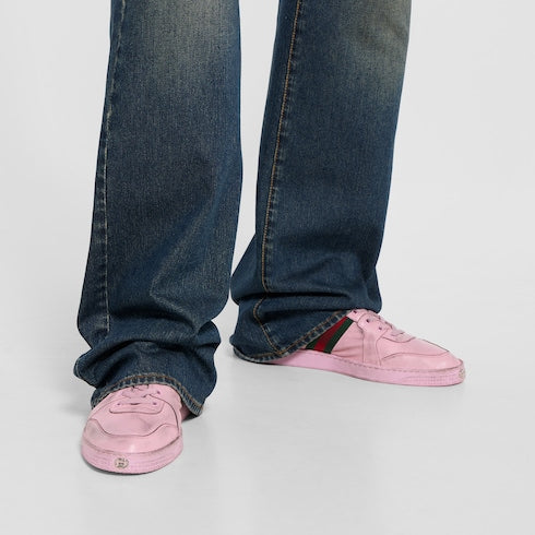 Men's Stretch low-top sneaker - pink leather