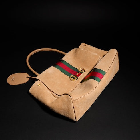 Paparazzo medium top handle bag - sand suede