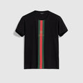 Cotton jersey T-shirt with print - black