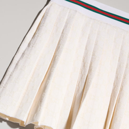 GG cotton viscose jacquard mini skirt - ivory