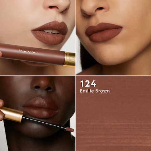 124 Emilie Brown, Rouge à Lèvres Liquide Mat Lipstick - 124 Emilie Brown