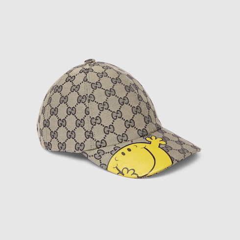 Children's GG canvas baseball hat - beige and blue