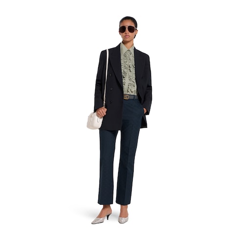 GG cotton gabardine pants - blue