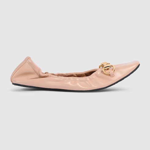 Women's Prima ballet flat - pink beige leather