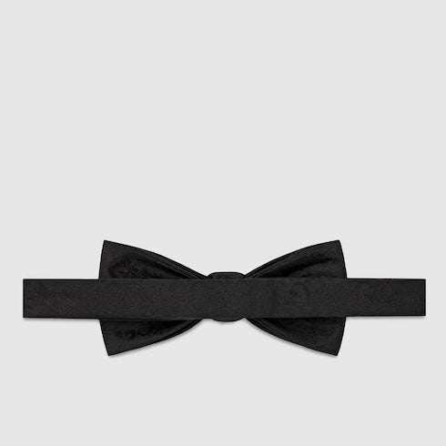GG cotton silk bow tie - black