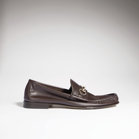 Men's Gucci Lugano loafer - dark brown leather