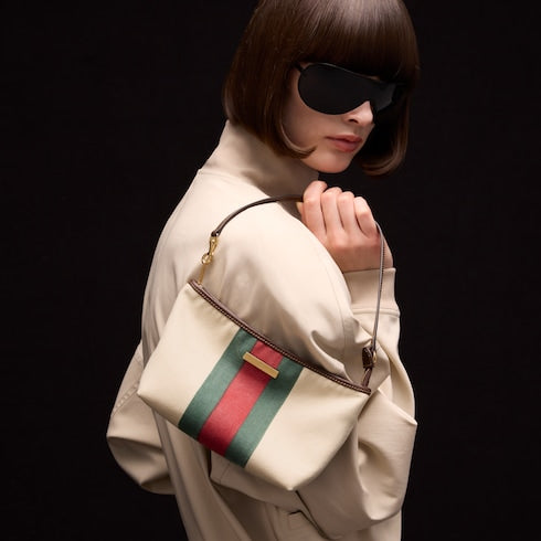 Small pouch with strap and Web - natural canvas
