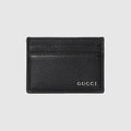 Card case with Gucci logo - black leather