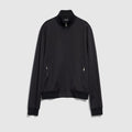 Silk cotton jersey zip jacket - black