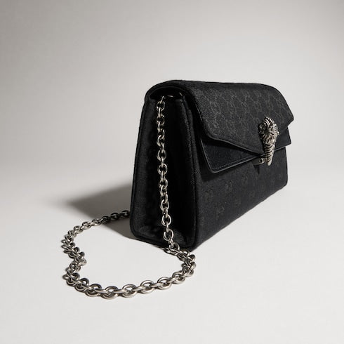 Dionysus small shoulder bag - black GG canvas