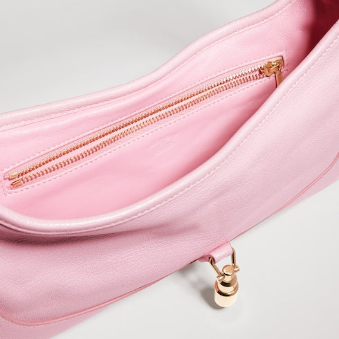 Jackie Slim medium shoulder bag - light pink leather