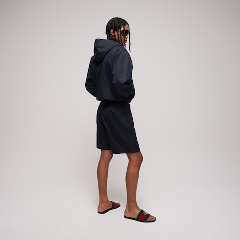 GG cotton canvas shorts - dark blue