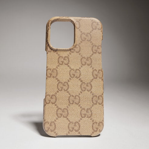Case for iPhone 17 - sand and brown GG canvas