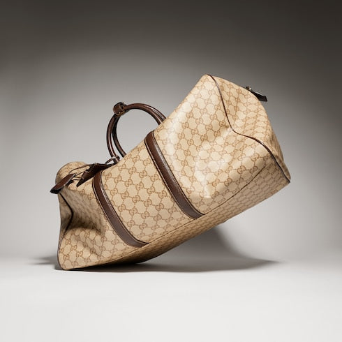 Gucci Essence Classic medium duffle bag - sand and brown GG canvas