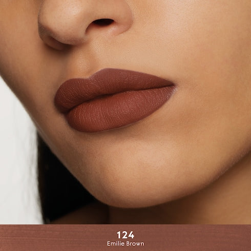 124 Emilie Brown, Rouge à Lèvres Liquide Mat Lipstick - 124 Emilie Brown