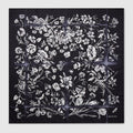 Printed silk jacquard carré - black and white