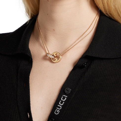 Gucci Blondie double chain necklace - light gold-toned brass