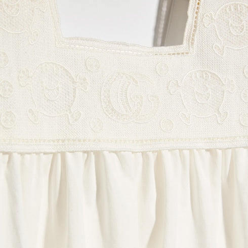 Baby cotton poplin dress - white