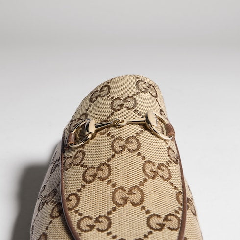 Women's Princetown slipper - beige and ebony Orignal GG canvas