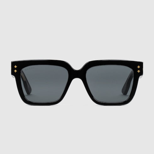 Rectangular frame sunglasses - black acetate