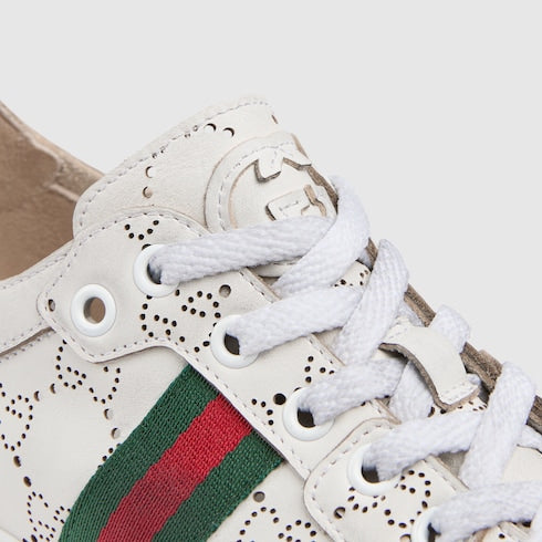 Men's Stretch low-top sneaker - white GG leather