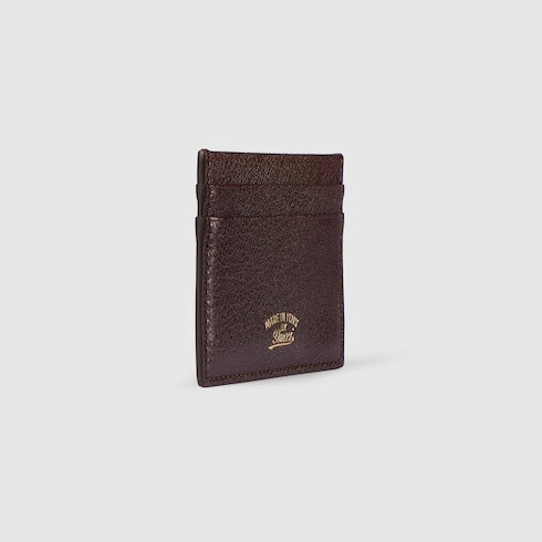 Lira card case - dark brown leather
