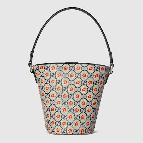 Children's printed GG bucket bag - beige and blue GG Supreme