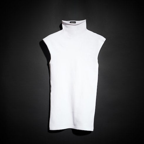 Seamless stretch nylon jersey tank top - white