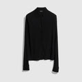 Lightweight viscose crêpe jersey shirt - black