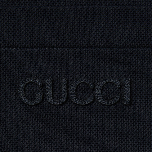 Cotton polo shirt with embroidery - dark blue