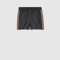 GG print nylon swim shorts - black