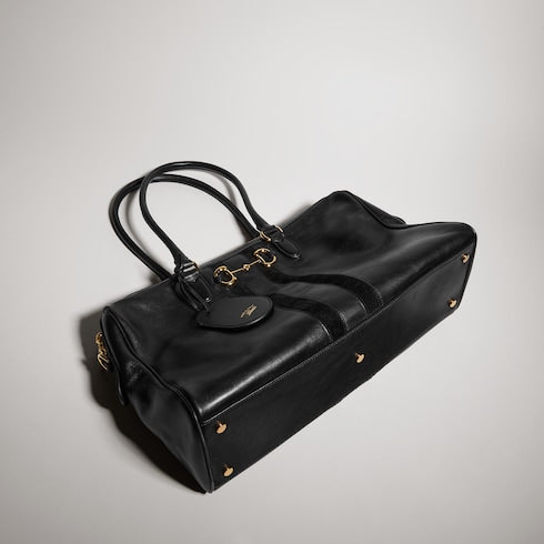 Borsetto large boston bag - black leather