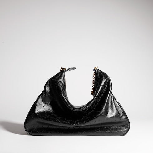 Lady Lunetta Chain medium shoulder bag - black GG leather