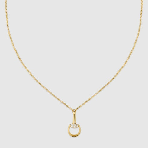 Gucci Horsebit diamond 18k pendant necklace - 18k yellow gold
