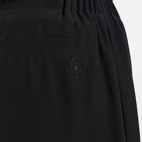 Silk crêpe de chine pants - black