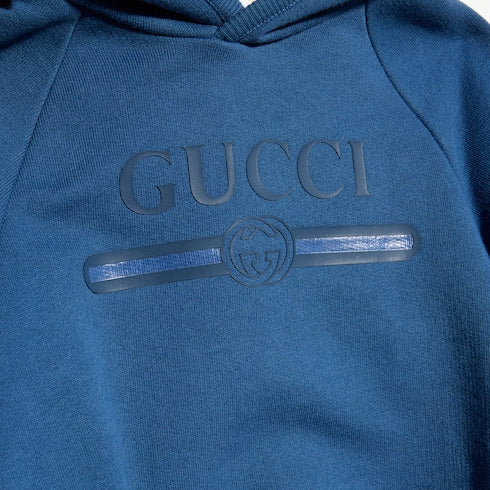 Baby cotton sweatshirt with print - blue