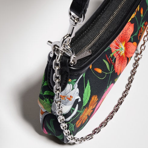 Gossip small shoulder bag - black and multicolor nylon
