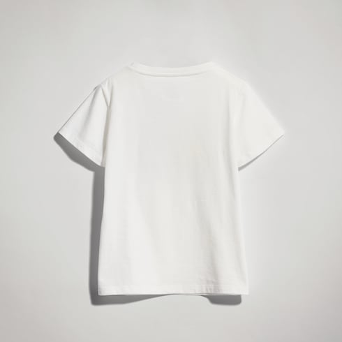 Children's cotton T-shirt with print - white