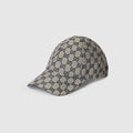 GG cotton canvas baseball hat - beige and blue
