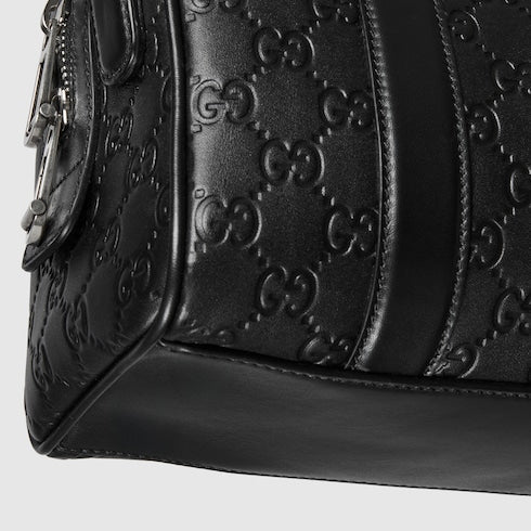 GG Emblem small duffle bag - black GG leather