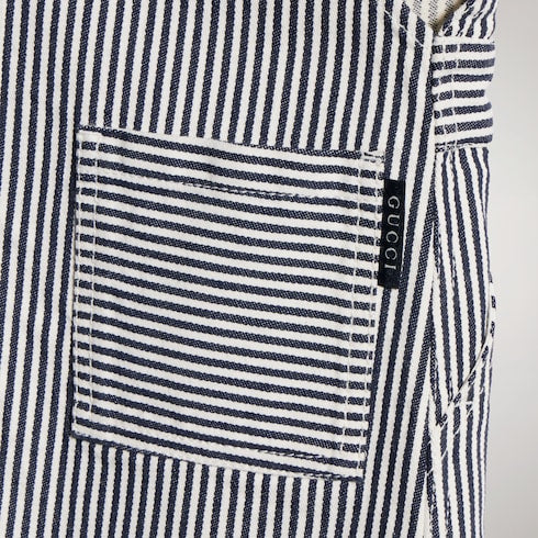 Children's striped denim dress - white and blue