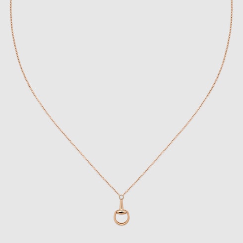 Gucci Horsebit diamond 18k pendant necklace - 18k rose gold