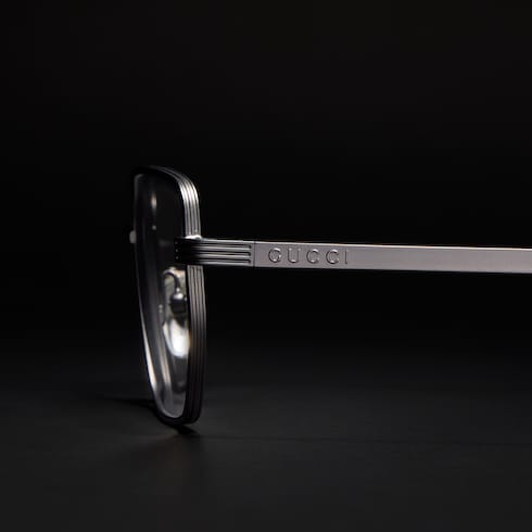 Rectangular optical frame - ruthenium-toned