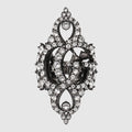 GG Marmont crystal wide ring - palladium-toned brass