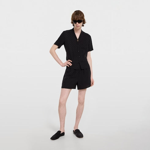 GG silk jacquard shorts - black