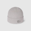 Cashmere hat with patch - light grey