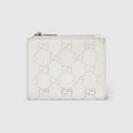 Small perforated GG wallet - white GG leather